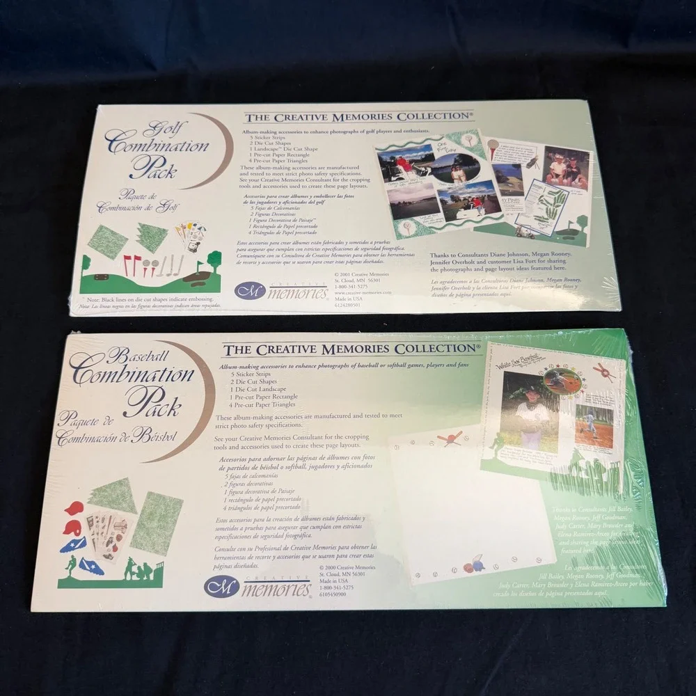 Creative Memories Golf & Baseball Packs Scrapbook Stickers Paper Lot of 2 Sports